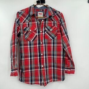 Levi’s Multicolor Plaid Cotton Western Pearl Snap Button-Up Shirt Medium